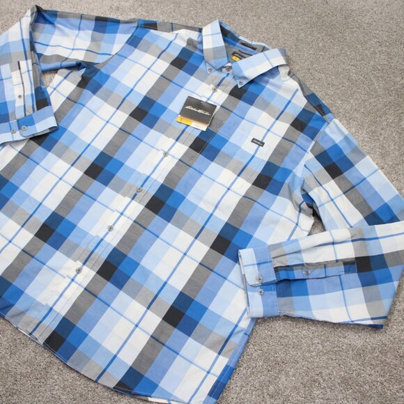 Eddie Bauer On the Go Shirt NWT Mens 2XL XXL Blue Travex FreeDry Classic Fit L/S - Picture 3 of 16